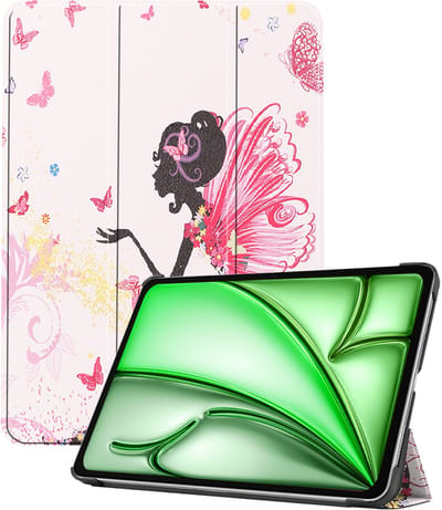 Hoesje Geschikt voor Apple iPad Air M3/M4 (2025/2026) - 11 inch - Dun & Stevig - Trifold Bookcase - Hard Cover - Hardcover Book Case - Tablet Hoes - Elfje