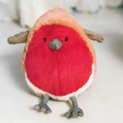 20cm Dikke Roodborstje Pluche Speeltjes Cartoon Knuffeldier Pruim Roodborstje Pop Zeer Zacht Knuffelbaar Pluche Vogel Speeltje Schattig Pluizig Verjaardagscadeaus Meisje 20cm white