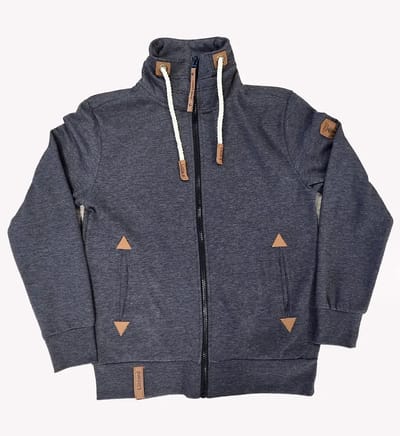 Lizzard Sports Heren Sweatvest Navy Milans - Maat S – Heren Sweater met Rits en Opstaande Kraag – Zomer Sweater Heren