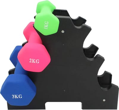 Houder standaard, kleine houder rek, draagbaar verticaal kunststof standaard, 3-laags, beugel, uitneembare houder standaard voor 6 gymnastiekhouders voor krachttraining, gymnastiek en fitness