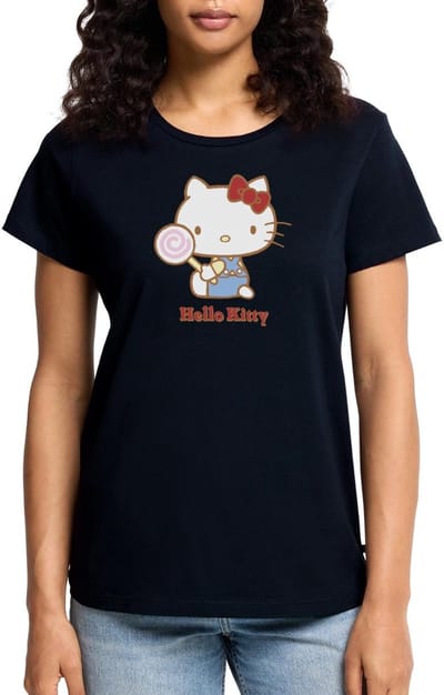 Hello Kitty Met Een Lollipop Premium T Shirt Dames