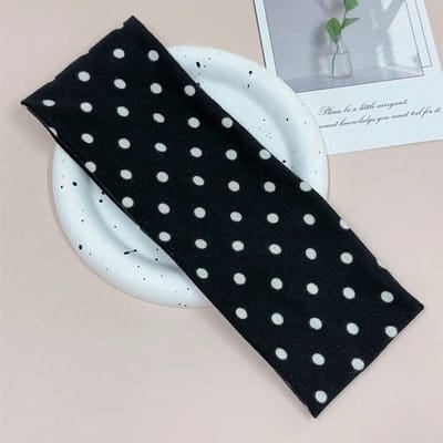 1 stuks Dames Elegante Zoete Polkadot Print Elastische Stof Stippen Sport Hoofdband, Geschikt Voor Dagelijks, Fitness, Hardlopen Zweetabsorberend Haarband Hoofddoek