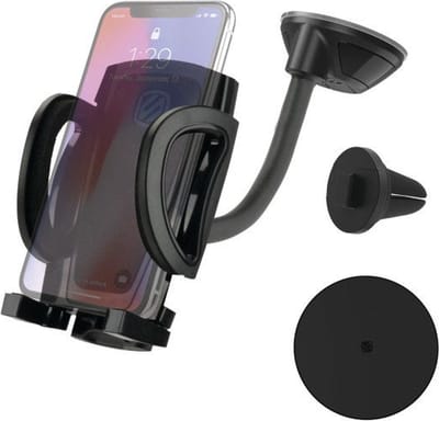Scosche StuckUp™ 4-in-1 Telefoonhouder Auto - Universeel - Dashboard / Voorruit / Ventilatierooster / Bekerhouder - Zwart