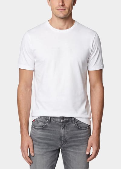 BOSS Green T-shirt heren Wit Tee Pima DesertTech 10262424 50531587/100