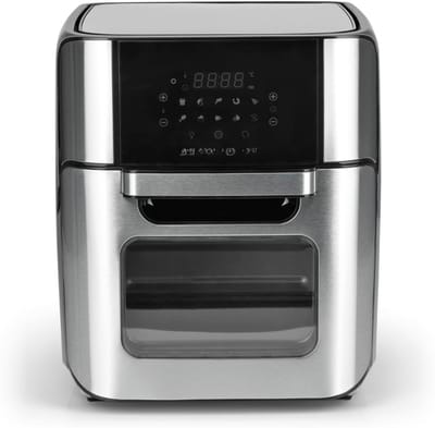 QUOVO® Heteluchtoven - Oven - Airfryer Oven - Roestvrij staal -Zilver - 36cm x 33cm x 38cm