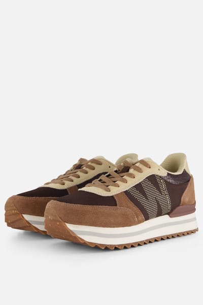 Woden Woden Ronja Plateau Sneakers bruin Suede