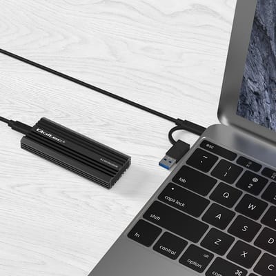 Qoltec Woningbouw |   M.2 SSD NV2270 Zakformaat |   SATA |   NVMe |   USB-C |   2 TB