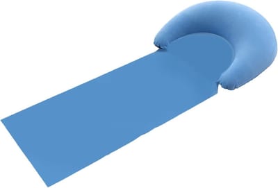 Camping Matras - Slaapmat Kampeermat - Buiten Ontspannen - Met Opblaasbaar Kussen - 160x70 cm - Lichtblauw