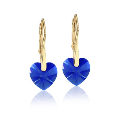 Montebello Oorbellen Lily HZ84 - 925 Zilver Verguld - Swarovski Hart - Ø10mm - 25mm