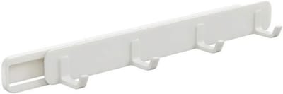 Zelfklevende Wandhaak met 4 Rijen - Multifunctionele Trekhaak voor Kleding, Hoeden en Accessoires