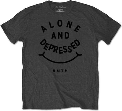 Bring Me The Horizon - Alone And Depressed Heren T-shirt - S - Grijs