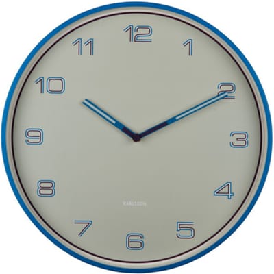 Karlsson - Wandklok Lined Numbers - Helderblauw- Ø40cm