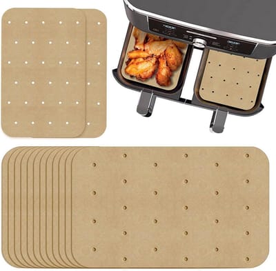 150 vellen antiaanbakpapier voor de airfryer - rechthoekig, olieabsorberend papier