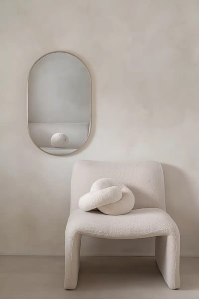 Nordic Style® Ovale spiegel 80x50cm - Greige - Scandinavische Spiegels - Ovaal - Wandspiegel - Badkamerspiegel - Gangspiegel - Wand - Gang - Badkamer