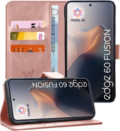 Hoesje geschikt voor Motorola Moto Edge 60 / Edge 60 Fusion - Portemonnee Book Case Rosegoud