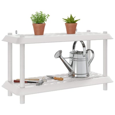 vidaXL - Plankenunit - 2-laags - 100 - x - 40 - x - 55,5 - cm - PP - Wit