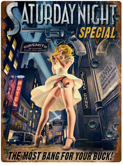Signs USA - wandbord - dibond - Saturday Night - 33 x 44 cm
