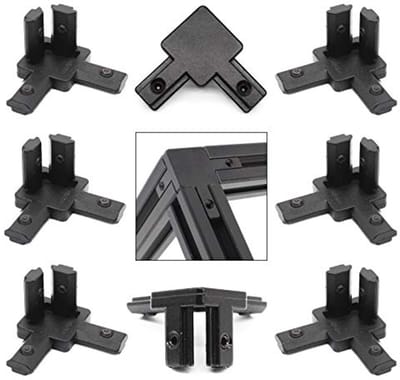 8 Stuks Aluminium T Slot Hoekbeugels 20 Serie - 3-Weg Tri Connector met Schroeven voor 20x20 Profielen