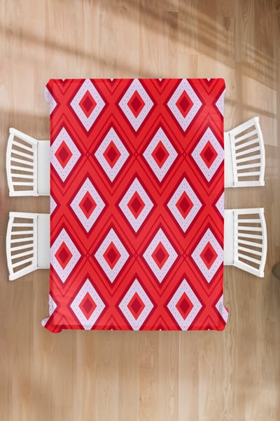 Kerst Tafelkleed - Kerstmis Decoratie - Tafellaken - Kerst - Patronen - Ruit - Rood - 130x200 cm - Kerstmis Versiering - Tafeldecoratie Kerstmis - Kerstdecoratie tafel - Tafelversiering