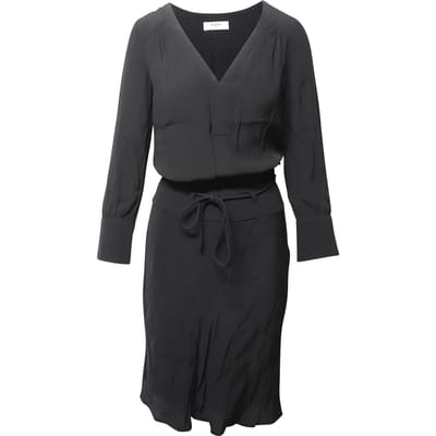 Ba&sh midi-jurk met lange mouwen in zwarte viscose