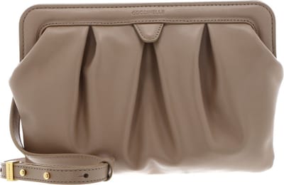 COCCINELLE Leren Schoudertas Diletta Handbag Smooth Calf Leather Soft Toasted Beige