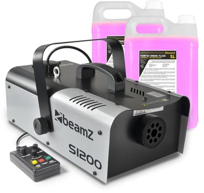 BeamZ S1200 MKII rookmachine met 10 liter rookvloeistof en afstandsbediening - 1200W