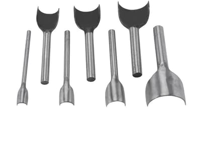 Dailygoods- Cutter Set 7 Stuks - Half-Ronde Perforator - Lederen Craft Tools - DIY Handwerk - Duurzaam Staal - Geschikt voor Portemonnee en Riem