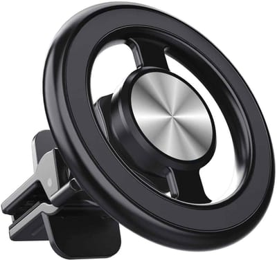 DrPhone JetMount - Magnetische Telefoonhouder – 360° Draaibaar - Magsafe Compatibel - Sterke Grip voor Auto & Dashboard - Zwart