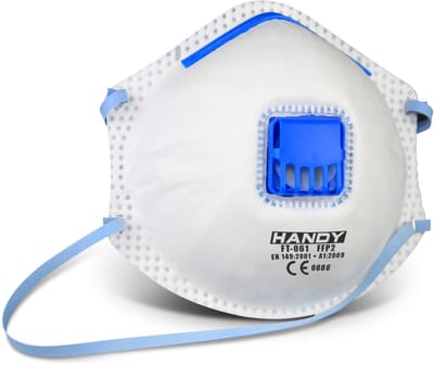 Handy - 2x Stofmasker met ventiel - FFP2 stofbescherming bij slijpen, beton & houtstof | 2 stuks | EN149:2001 [10391-2]