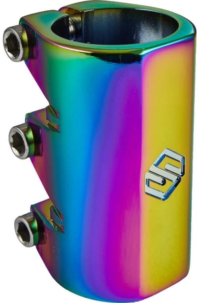 Striker Essence V2 Stuntstep Klem - SCS Clamp voor Freestyle Trickstep - Step en Pro Scooter - Aluminium Scooter Onderdeel - Regenboog Olievlek