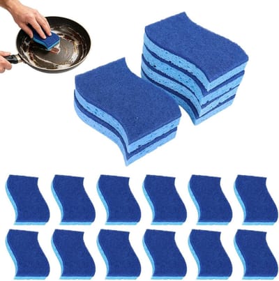 Keukensponzen Set - Vaatdoekjes Schoonmaken - Aanrecht Reinigen - Dubbelzijdig Krasvrij - 24 Stuks - Multi