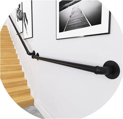Trapleuning Metaal - Grijpstang Huis - Veiligheid Binnen - Roestvrij Gegalvaniseerd - 230 cm - Zwart