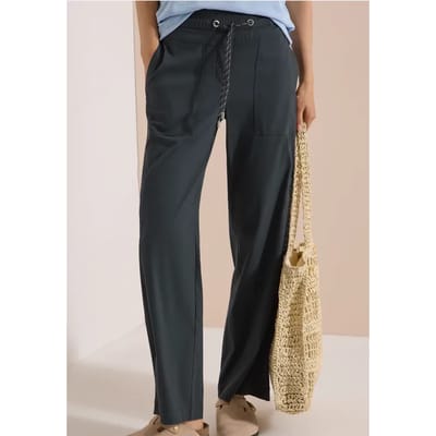 High Waist broek met wijde pijpen in Loose Fit