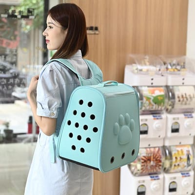 Sac pour chat Sac portable respirant pour sortir Sac à dos pour chats et chiens Fournitures pour chats et animaux de compagnie 38*27*38cm white