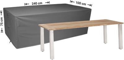 Raffles Covers Beschermhoes tuintafel - 240 x 100 H: 75 cm - D-RT240 - Waterdicht - Ademend - UV-bestendig - Elastisch rijgkoord - Beschermhoes tuinmeubelen