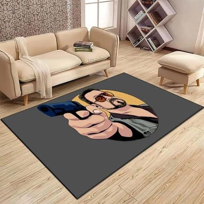 Tapis à Motif The Big L-Lebowski Tapis de Cuisine Paillasson d'Entrée Décoration de Sol de Chambre à Coucher Tapis de Salon Tapis Antidérapant pour Salle de Bain 40x60cm (16x24in)