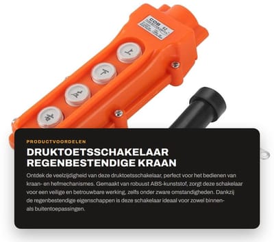 Dailygoods - Druktoetsschakelaar - Regenbestendige Kraan - Duurzaam en Betrouwbaar - Handig Formaat - 4-Kanaals Drukknopschakelaar - Geschikt voor Hef...