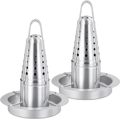 2-delige RVS Kippenhouder voor Verticaal Grillen, Casserole en Rooster, Ideaal voor Thuisgebruik, 6.9 x 9.5 inch, Perfect voor Barbecue en Koken