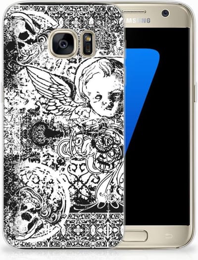 Silicone Back Case Samsung Galaxy S7 Skulls Angel