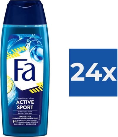 Fa Men - Douchegel - Active Sport - Verfrissend - Green Citrus - 250 ml - Voordeelverpakking - 24 stuks