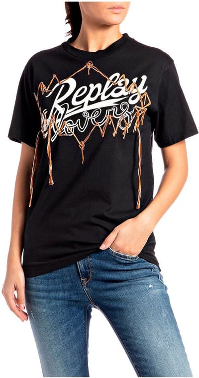 Replay W3591c.000.23188p T-shirt Met Korte Mouwen Zwart S Vrouw