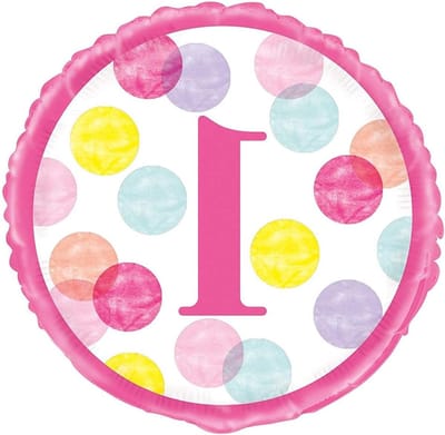 Folieballon Verjaardag - Ballon Cijfer 1 - Kinderfeest Versieren - Zelfsluitend - 45 cm - roze