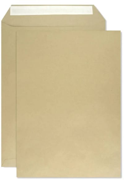 Akte enveloppen A4 - zonder venster - B4 - 250 x 353 mm - 250 stuks - zelfklevend met plakstrip - 100 gram - Bruin - Netuno