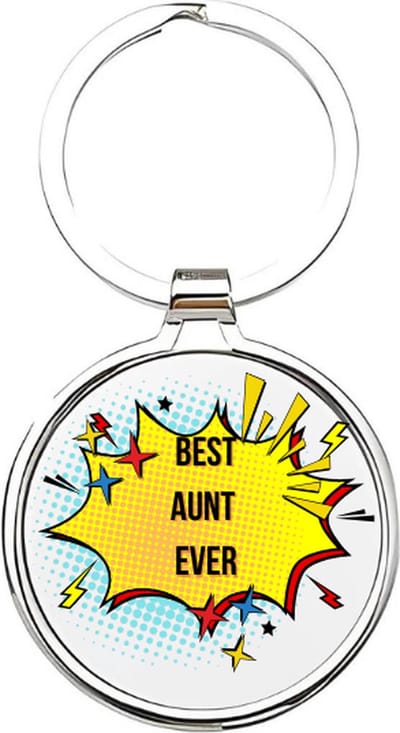 Akyol - Best aunt ever Sleutelhanger - tante - De liefste tante - Tante sleutelhanger - sleutelhanger - Sleutelhanger voor tantes - Familie sleutelhanger - verjaardagscadeautje - cadeau voor de liefste tante - Aunt - 4 x 7,5 CM