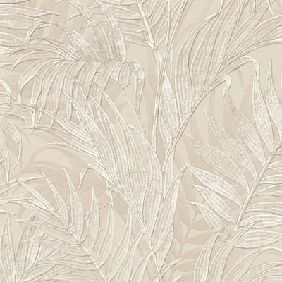 Dutch Wallcoverings - Grace Tropical palm leaf beige - vliesbehang - 10m x 53cm - GR322102