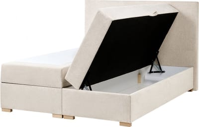 MAJOR - Boxspring - Lichtbeige - 140 x 200 cm - Polyester