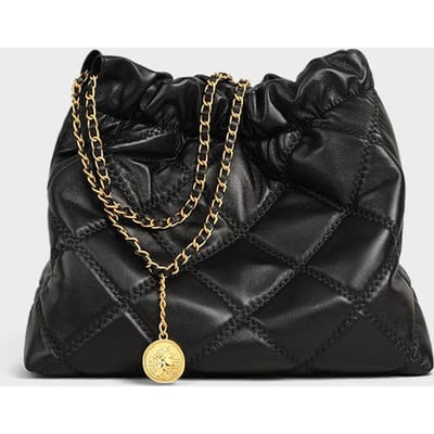 Vrouwelijke Bucket Bag Lente/Zomer Commute Leren Tassen Vrouwelijke Ketting Hand Bill Schoudertas zwart