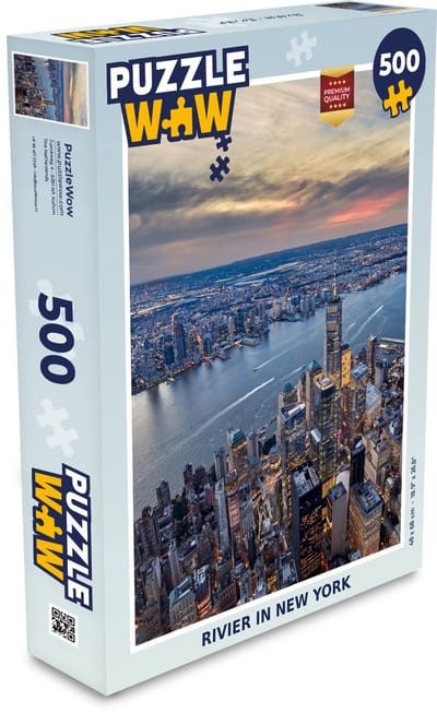 Puzzel New York - Water - Zonsondergang - Legpuzzel - Puzzel 500 stukjes
