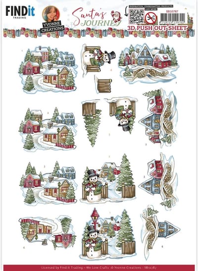 3D Push-Out - Yvonne Creations - Santa's Journey - Village