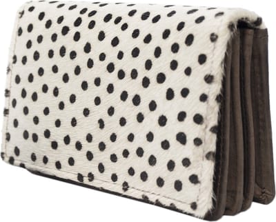 Donkerbruine Leren Dames Portemonnee Klein Anti-Skim Met Dierenprint – Anti-Skim Dames Portemonnee Klein